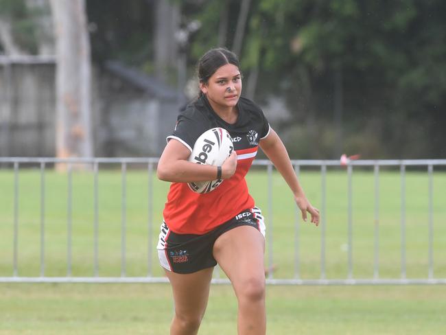 Kirwan State High School hosts St Patrick's College, Mackay, in round 1 of the 2025 Aaron Payne Cup. Senior Girls. Picture: Evan Morgan