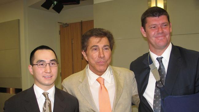 Melco International chairman Lawrence Ho Yau-lung, Wynn Resorts chairman and chief executive Steve Wynn, and James Packer in Macau in 2006. Photo: SCMP