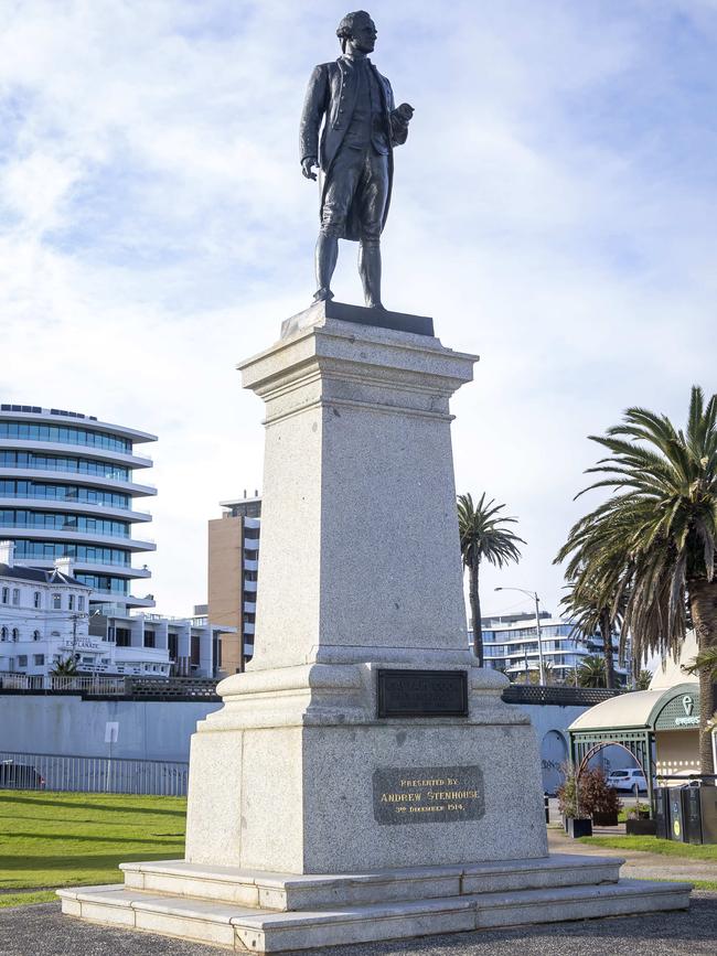 The Captain Cook statue in St Kilda.