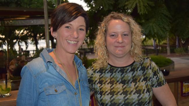 Bex Martinerow and Jo Sweeney at the Airlie Beach Hotel on Saturday night. Photo: Keagan Ryan / Whitsunday Times (07/06/2015)