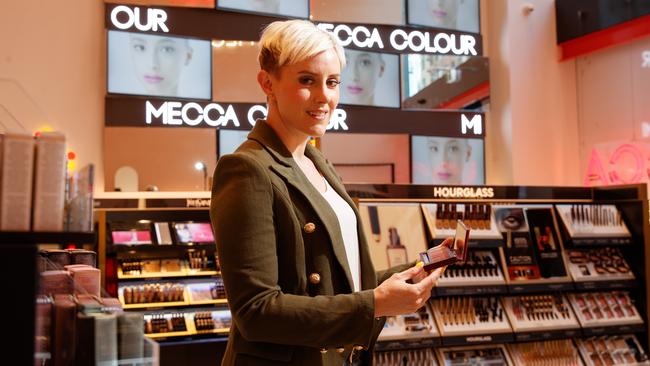 Adelaide make-up artist Ali Knight checking out the new Mecca Store in Rundle Mall.