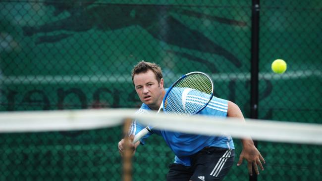 Todd Reid plays his first match at the 2008 APS Manly Seaside Tennis Championship at the Manly Lawn Tennis Centre.