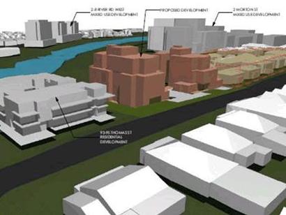 Hundreds of apartments are planned for 85-91 Thomas St, Parramatta.
