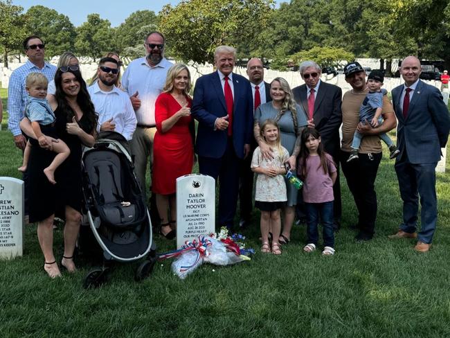 Donald Trump staff in brawl at Arlington National Cemetery. Picture: Twitter.