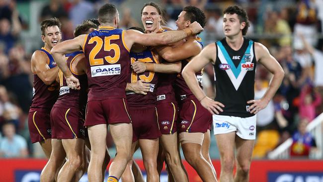 Brisbane has surged past Carlton playing a free-flowing and entertaining style. Picture: Jono Searle/AFL Photos/Getty Images.