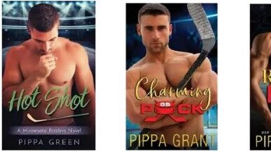 A comparison between the formerly Pippa Green-branded book by McDonell and Viragh, and a Pippa Grant book published by Bang Laugh Love included in the publisher’s lawsuit.