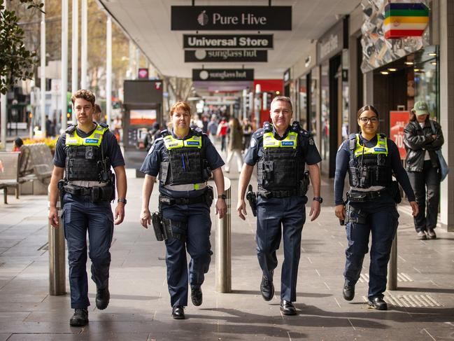 The dedicated team of Operation Stand officers will work with both small and large businesses in the CBD and Yarra with the assistance of streamlined technology. Picture: Mark Stewart