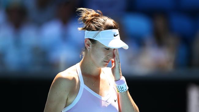 Switzerland’s Belinda Bencic gutted after her loss to Anett Kontaveit of Estonia (Photo by Hannah Peters/Getty Images).