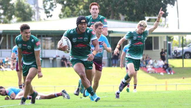 Saifiti Junior Saifiti on his way to scoring in the Meninga Cup.