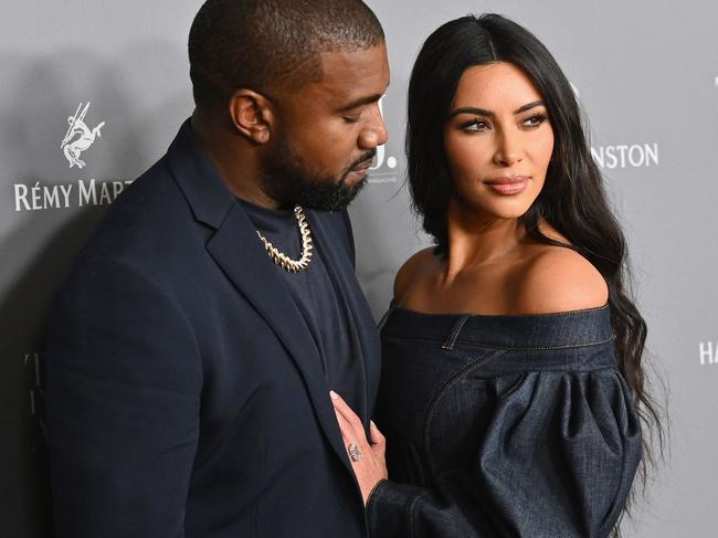 Kanye West has made a rare public move in his divorce from Kim Kardashian. Picture: AFP