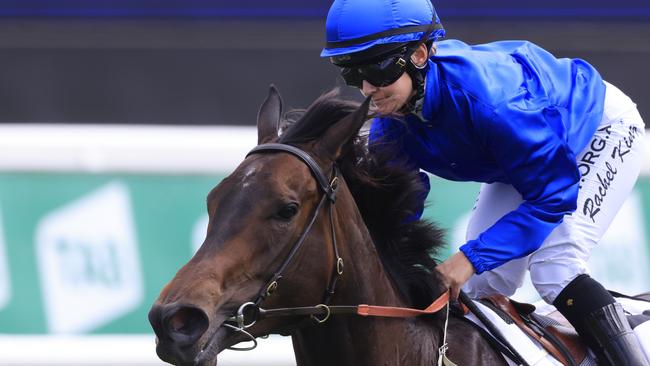 SYDNEY, AUSTRALIA - DECEMBER 12: Rachel King on Athiri wins race 7 the Quincy Seltzer Razor Sharp Handicap during Sydney Racing at Royal Randwick Racecourse on December 12, 2020 in Sydney, Australia. (Photo by Mark Evans/Getty Images)