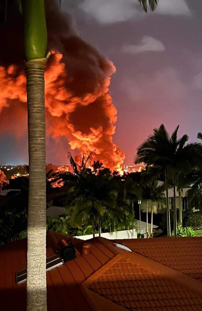 Buderim resident Rikki-Lee Cochrane captured images of the massive church blaze on Friday night.