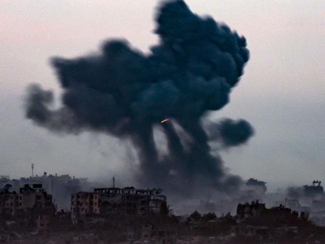 Smoke rising during Israeli bombardment on the Gaza Strip. Picture: AFP