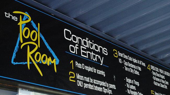 The entry sign at the old Pool Room in Ferntree Gully. Picture: Joanna Fincham