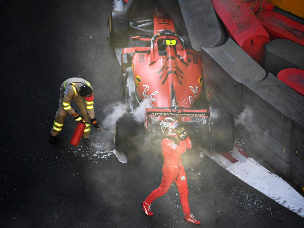 Charles Leclerc secured pole position at Monaco last year only to crash out moments later. Picture: Clive Mason/Getty Images