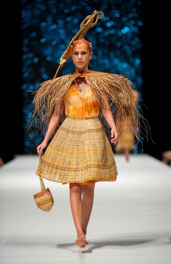 2024 Country to Couture at the Darwin Convention Centre showcases hand-designed First Nations fashion. Picture: Pema Tamang Pakhrin