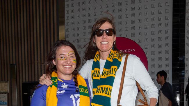 Fans ahead of the World Cup Matilda's v Sweden match at Suncorp Stadium. Photo - Stephen Archer