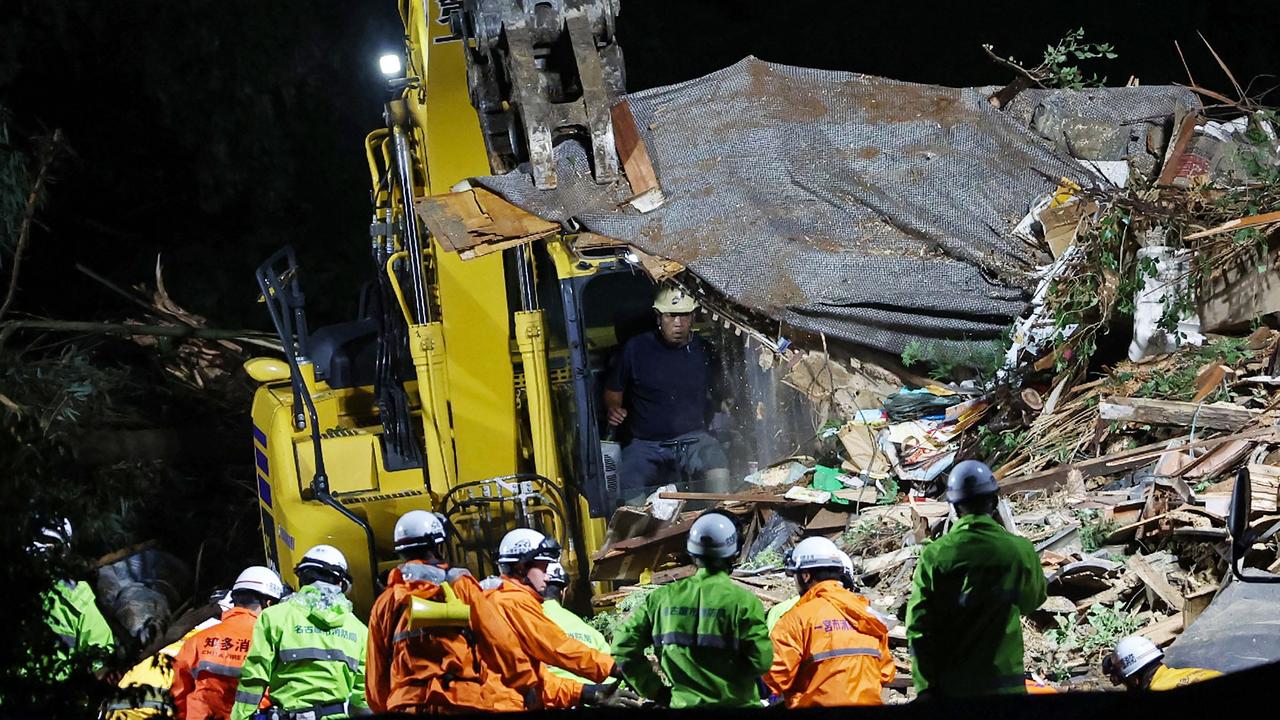 The typhoon hit southern Japan with gusts up to 252 km/h, later easing to 198 km/h. Picture: AFP