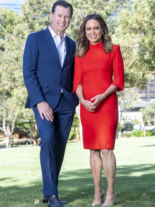 7NEWS co-anchors Mark Ferguson and Angela Cox. Picture: Jeremy Piper