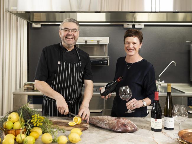 Babae executive chef Tim Foster with sommelier Meredith. Picture: Tara Moore.