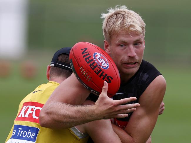 MELBOURNE . 06/02/2023.  AFL.  Collingwood training at Olympic Park. Billy Frampton during todays session  . Pic: Michael Klein