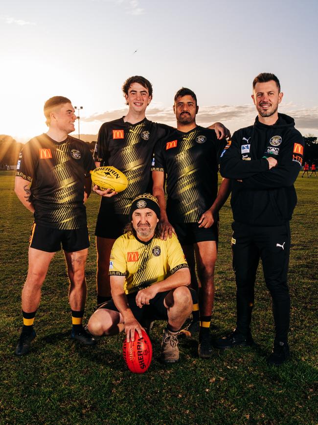 Boston Football Club members Front: Jason Fauser, Riley Doolan, Olly Sellen, Sunny Singh, and Brad Keast. Picture: Robert Lang