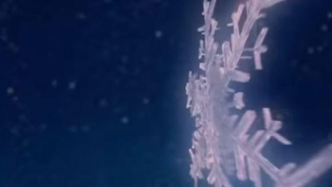 The opening credits take viewers inside the snowflake. Image: Supplied