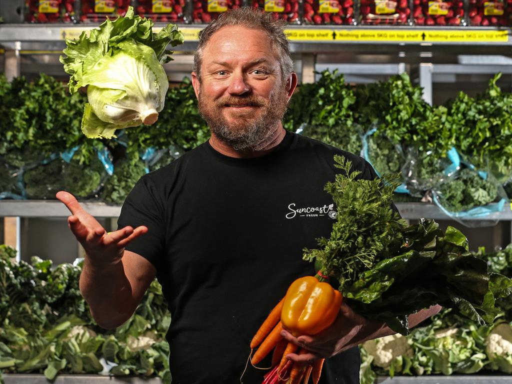 Graeme Twine, director of Suncoast Fresh, which supplies many of Queensland's top restaurants with fruit and veg, said prices on fresh food are set to lower. Picture: Zak Simmonds