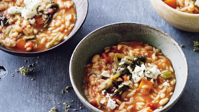 Greek bean soup from the CSIRO Healthy Gut Diet by Dr Tony Bird, Dr Michael Conlon and Pennie Taylor.