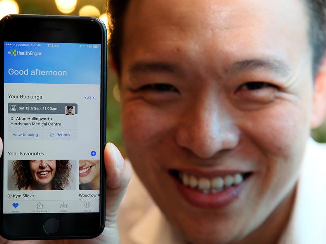 8/03/2017Adam Yap started an app called Health Engine which allows people to book medical appointments, which will allow staff to be used more effectively and help people.pic Colin Murty The Australian