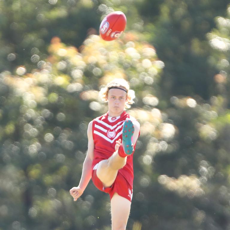 Action from the AFLQ Schools of Excellence competition. Picture: AFLQ