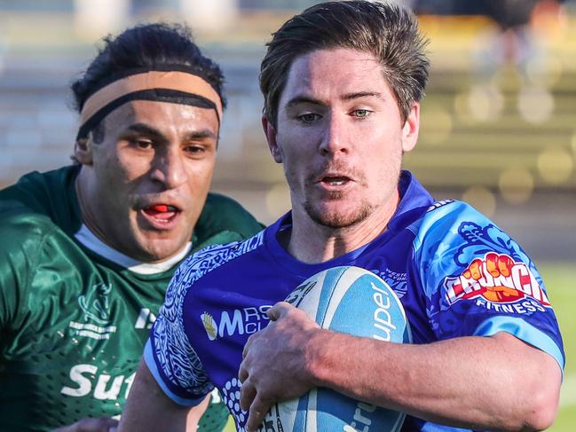 Winger Hayden Cole wearing a special commemorative jersey. Picture: Carmela Roche