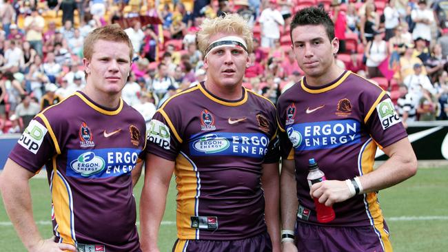 The neapolitan trio of Steve Michaels, Ben Hannant, Darius Boyd after a match in 2006.