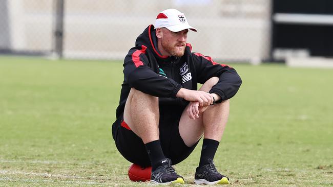 St Kilda AFL training at RSEA Park, Moorabbin.  01/03/2021.   St Kilda's Jarryd Roughead   . Pic: Michael Klein