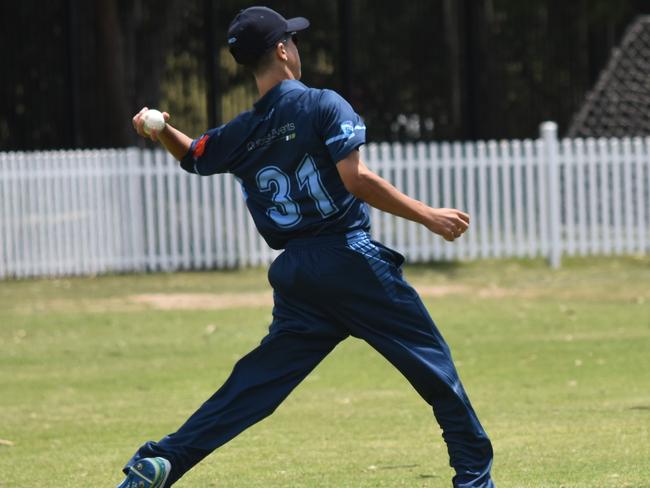 Manly’s Myles Kapoor starred with bat and ball. Picture: Sean Teuma.