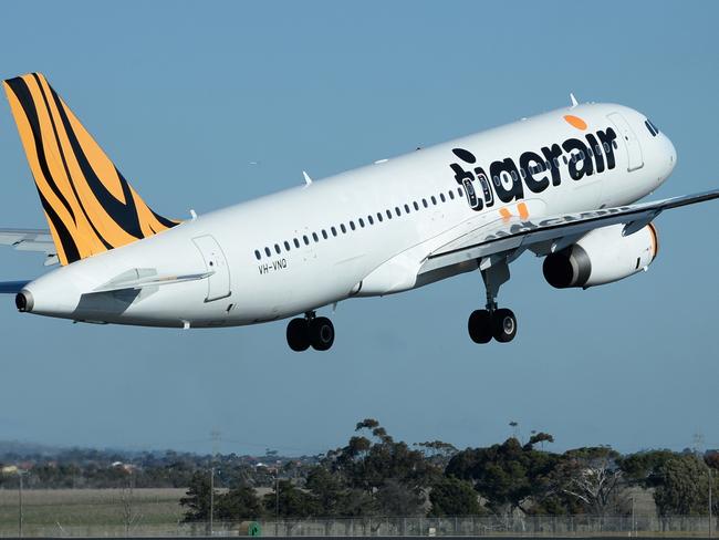 Tiger Airways becomes 'Tigerair' signalling a new era for the airline in Australia. The A320 aircraft was re-branded overnight and unveiled in-front of the media this morning in the Tiger hanger at Melbourne's Tullamarine Airport. The Tigerair A320 then departed to Alice Springs on its inaugural flight. CEO of Tigerair, Rob Sharp was at the unveiling in Melbourne. Picture: Morgan James