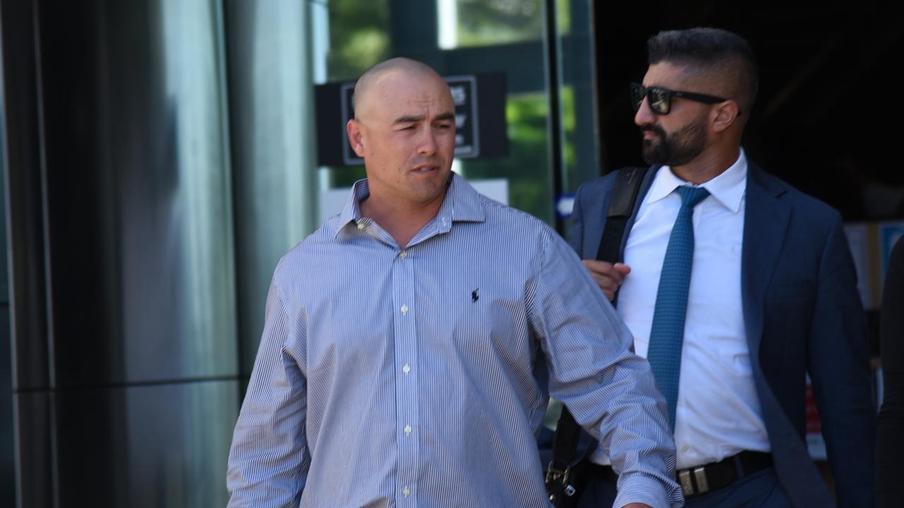 Mongols bikie Sonny Brandon Jenkins, 32, leaving Southport Courthouse on January 22, 2025, after their sentencing hearing. Picture: Alex Treacy