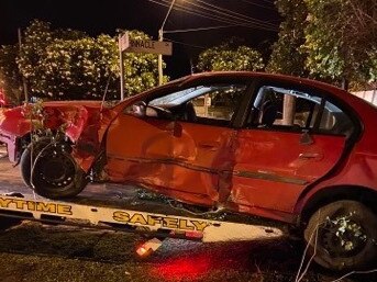 The crash caused extensive damage to the car. Photo: 7 News Townsville