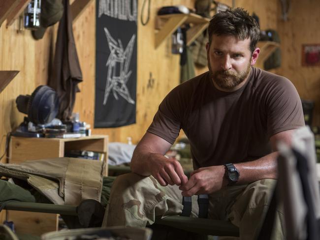 Bradley Cooper in a scene from American Sniper.