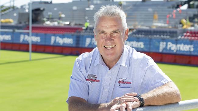 Tony Murphy at stage 3 of Redcliffe Dolphins stadium. Picture: Renae Droop