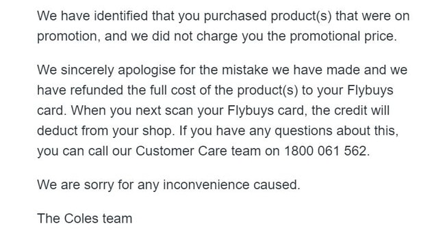 Email sent to affected customers.