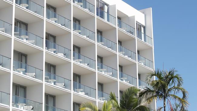 Empty rooms at the Riley Hotel in Cairns, which has lost a large amount of business during the pandemic. Picture: Brendan Radke