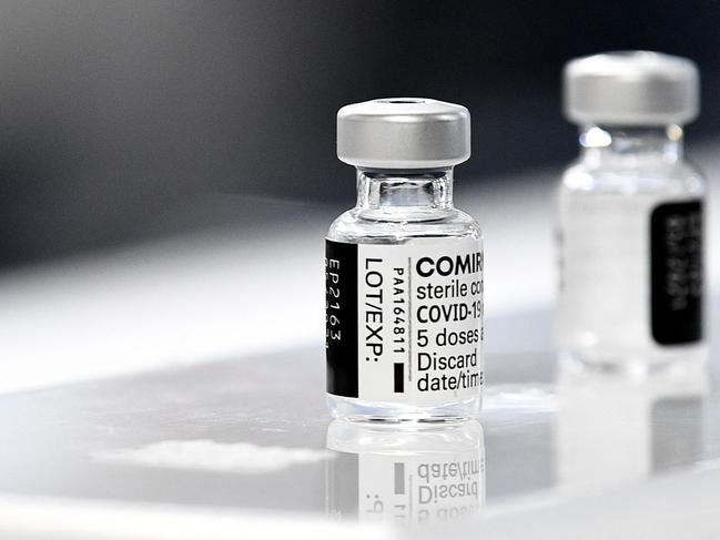 Vials of the Pfizer-BioNTech Covid-19 vaccines.