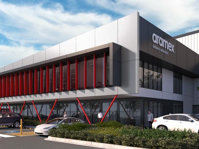 An artist’s impression of the Aramex warehouse at the Airport Industrial Park.