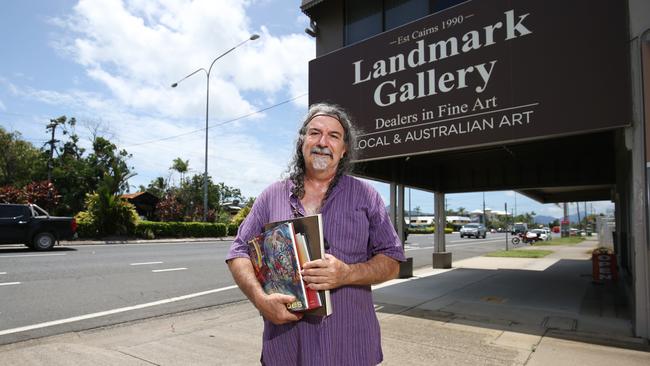 Artist and Landmark Gallery director Dean Vella wants to see Sheridan St at Cairns North converted into cultural and artistic gateway between the airport and the city, to attract a fresh crowd into the area. Picture: Brendan Radke