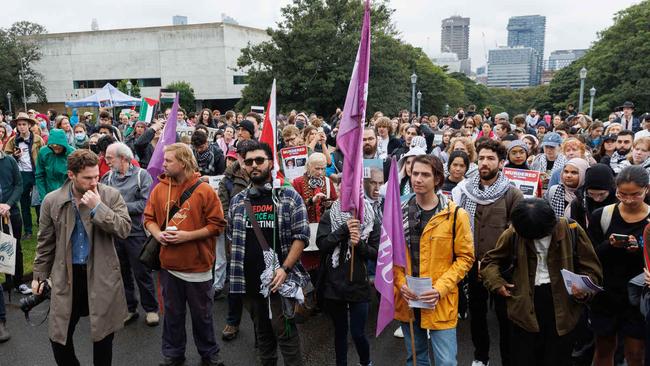 Protesters largely stood in solidarity with the people of Gaza. Picture: NCA NewsWire / David Swift