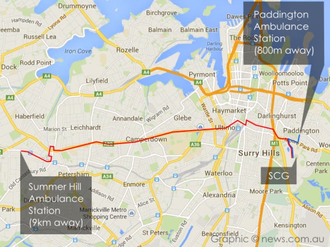 The Summer Hill ambulance crew was the first dispatched to the SCG.
