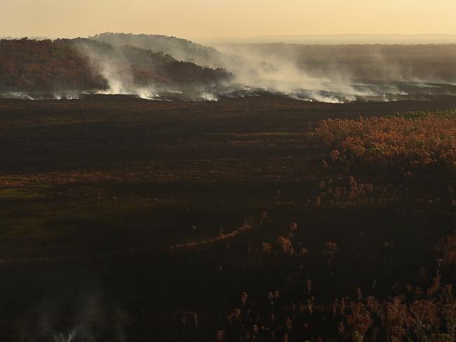 The burnt aftermath of the bush fire on world heritage listed Fraser Island. Pic Lyndon Mechielsen