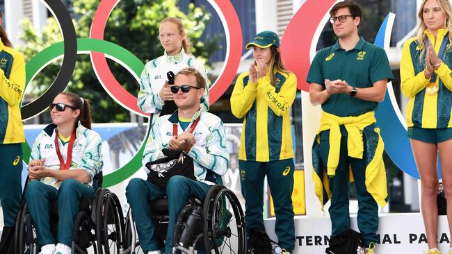 Australian Olympic and Paralympic teams arrive on the Sunshine Coast. Picture: Patrick Woods.