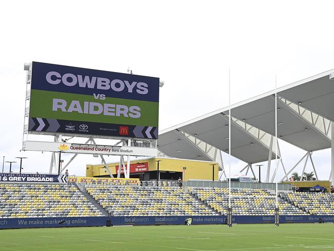 TOWNSVILLE, AUSTRALIA - MARCH 04: A general view is seen during the round one NRL match between the North Queensland Cowboys and the Canberra Raiders at Qld Country Bank Stadium on March 04, 2023 in Townsville, Australia. (Photo by Ian Hitchcock/Getty Images)